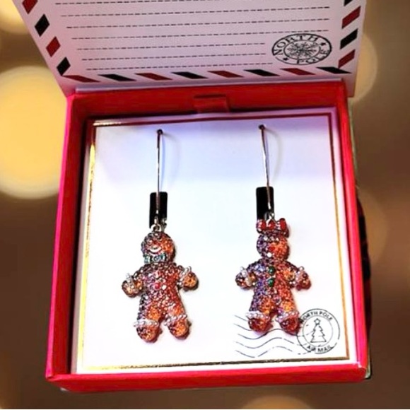 Colorful Gingerbread Man & Woman Christmas Earrings, NIB - Picture 9 of 13